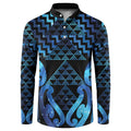 Taniko Motifs Matariki New Zealand Button Sweatshirt NZ Niho Taniwha Poutama