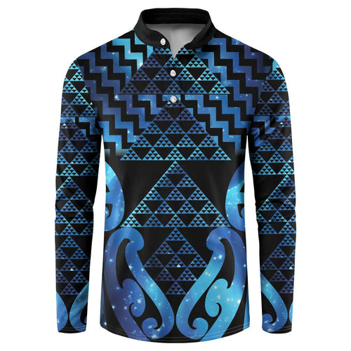 Taniko Motifs Matariki New Zealand Button Sweatshirt NZ Niho Taniwha Poutama