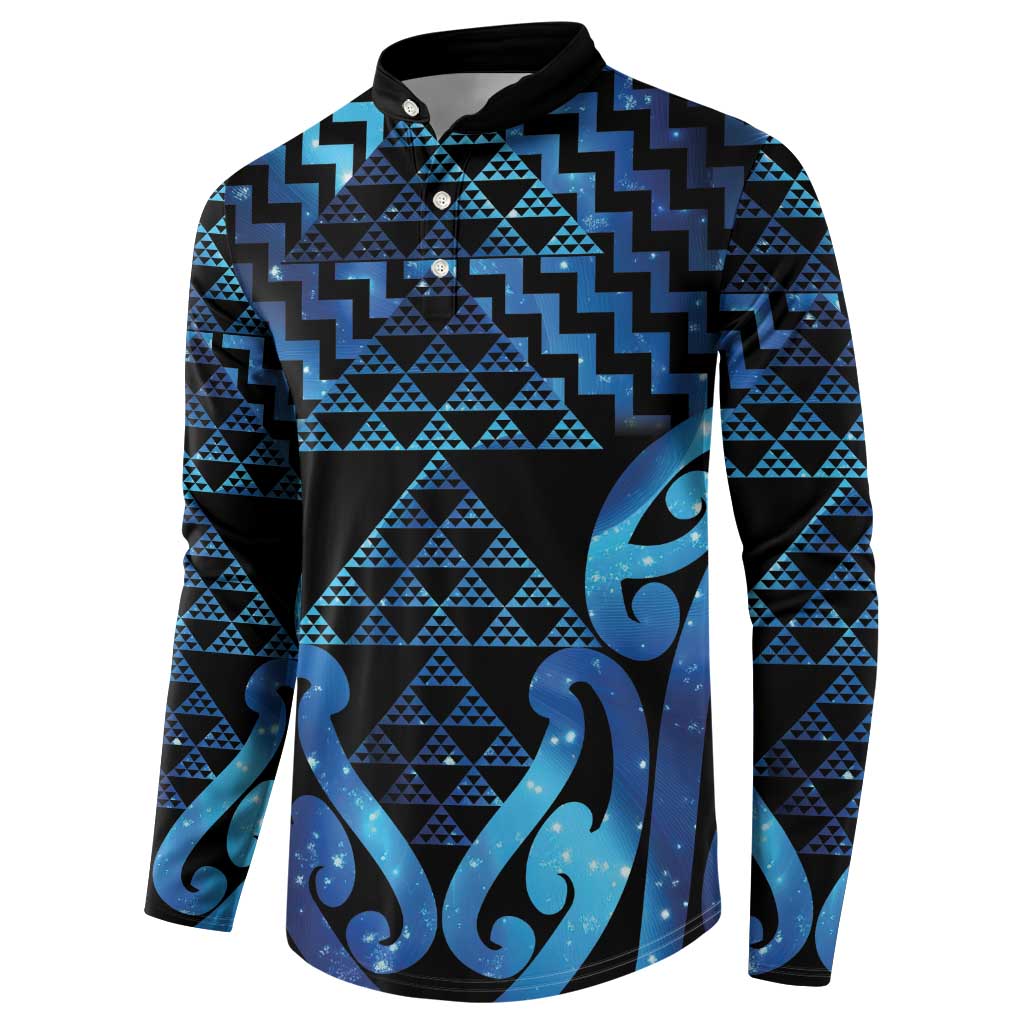 Taniko Motifs Matariki New Zealand Button Sweatshirt NZ Niho Taniwha Poutama