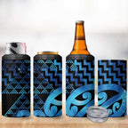 Taniko Motifs Matariki New Zealand 4 in 1 Can Cooler Tumbler NZ Niho Taniwha Poutama