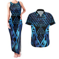 Taniko Motifs Matariki New Zealand Couples Matching Tank Maxi Dress and Hawaiian Shirt NZ Niho Taniwha Poutama
