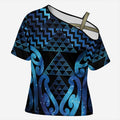 Taniko Motifs Matariki New Zealand Cross Shoulder Shirt NZ Niho Taniwha Poutama