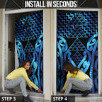 Taniko Motifs Matariki New Zealand Door Cover NZ Niho Taniwha Poutama
