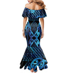 Taniko Motifs Matariki New Zealand Family Matching Mermaid Dress and Hawaiian Shirt NZ Niho Taniwha Poutama