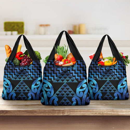 Taniko Motifs Matariki New Zealand Grocery Bag NZ Niho Taniwha Poutama