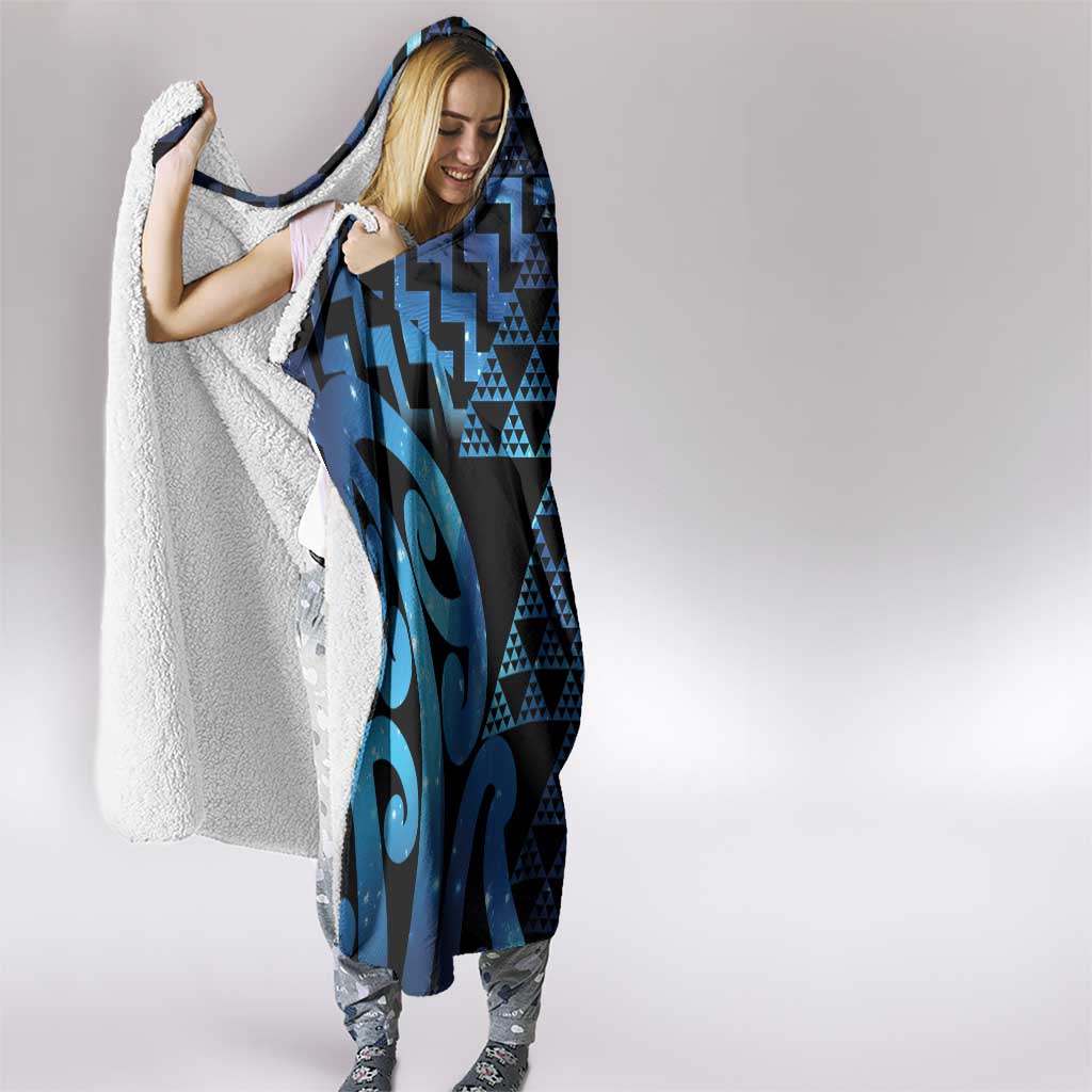 Taniko Motifs Matariki New Zealand Hooded Blanket NZ Niho Taniwha Poutama