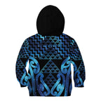 Taniko Motifs Matariki New Zealand Kid Hoodie NZ Niho Taniwha Poutama