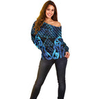 Taniko Motifs Matariki New Zealand Off Shoulder Sweater NZ Niho Taniwha Poutama
