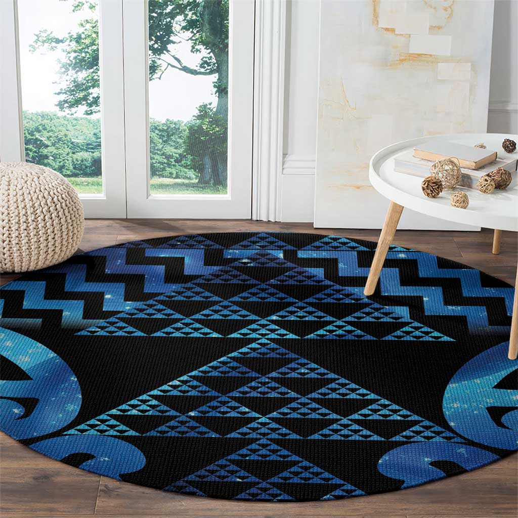 Taniko Motifs Matariki New Zealand Round Carpet NZ Niho Taniwha Poutama