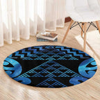 Taniko Motifs Matariki New Zealand Round Carpet NZ Niho Taniwha Poutama