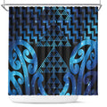 Taniko Motifs Matariki New Zealand Shower Curtain NZ Niho Taniwha Poutama