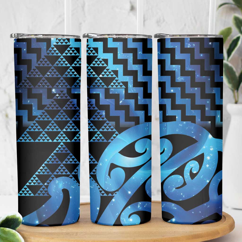 Taniko Motifs Matariki New Zealand Skinny Tumbler NZ Niho Taniwha Poutama