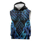 Taniko Motifs Matariki New Zealand Sleeveless Hoodie NZ Niho Taniwha Poutama
