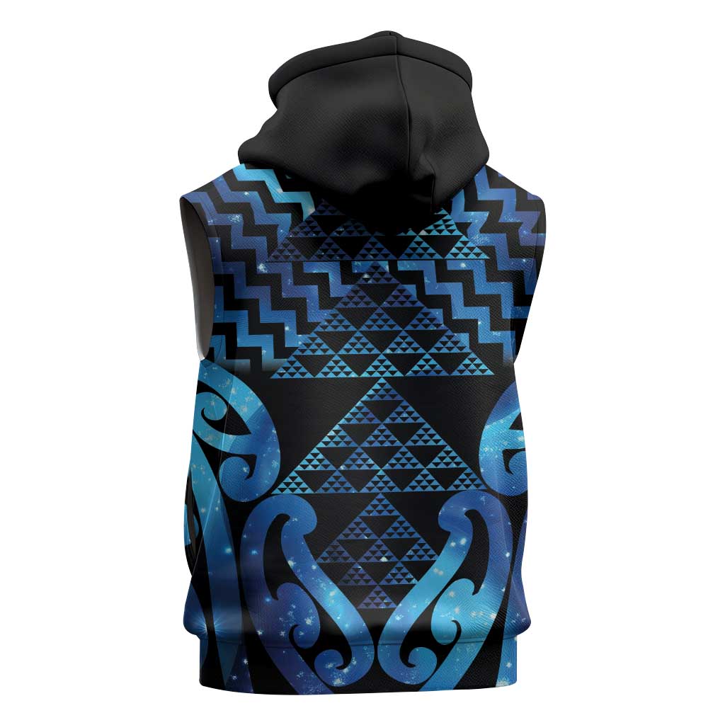 Taniko Motifs Matariki New Zealand Sleeveless Hoodie NZ Niho Taniwha Poutama