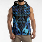 Taniko Motifs Matariki New Zealand Sleeveless Hoodie NZ Niho Taniwha Poutama