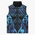 Taniko Motifs Matariki New Zealand Sleeveless Puffer Jacket NZ Niho Taniwha Poutama