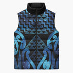 Taniko Motifs Matariki New Zealand Sleeveless Puffer Jacket NZ Niho Taniwha Poutama