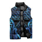 Taniko Motifs Matariki New Zealand Sleeveless Puffer Jacket NZ Niho Taniwha Poutama