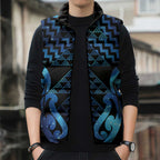 Taniko Motifs Matariki New Zealand Sleeveless Puffer Jacket NZ Niho Taniwha Poutama