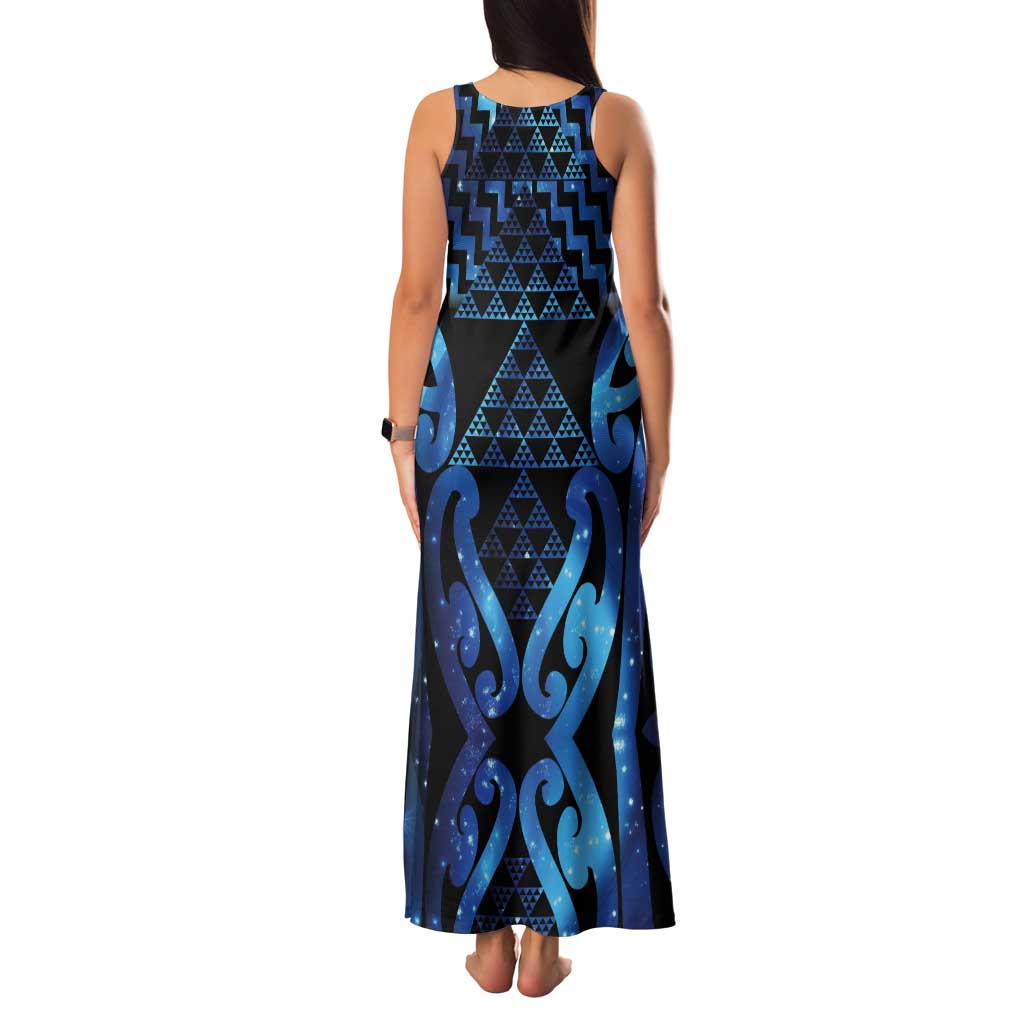 Taniko Motifs Matariki New Zealand Tank Maxi Dress NZ Niho Taniwha Poutama