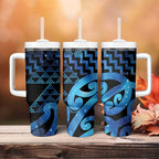 Taniko Motifs Matariki New Zealand Tumbler With Handle NZ Niho Taniwha Poutama