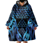 Taniko Motifs Matariki New Zealand Wearable Blanket Hoodie NZ Niho Taniwha Poutama