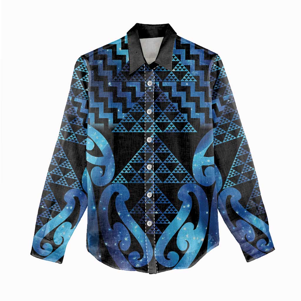 Taniko Motifs Matariki New Zealand Women Casual Shirt NZ Niho Taniwha Poutama