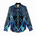 Taniko Motifs Matariki New Zealand Women Casual Shirt NZ Niho Taniwha Poutama