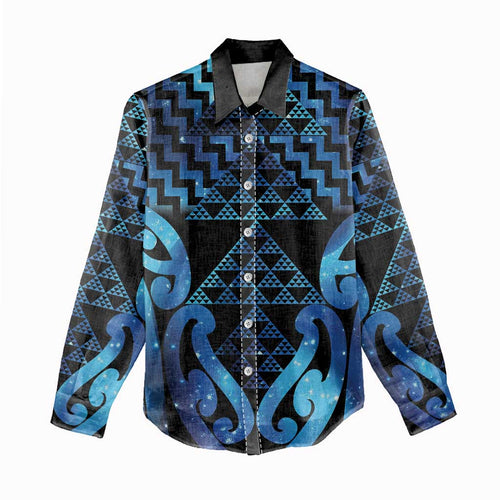 Taniko Motifs Matariki New Zealand Women Casual Shirt NZ Niho Taniwha Poutama