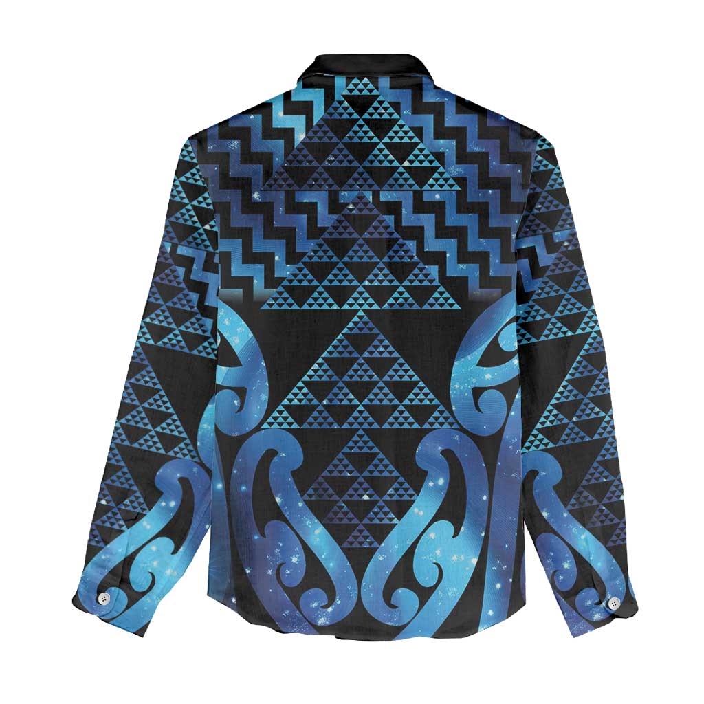 Taniko Motifs Matariki New Zealand Women Casual Shirt NZ Niho Taniwha Poutama