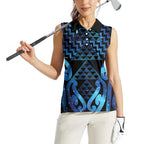 Taniko Motifs Matariki New Zealand Women Sleeveless Polo Shirt NZ Niho Taniwha Poutama