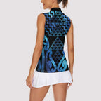 Taniko Motifs Matariki New Zealand Women Sleeveless Polo Shirt NZ Niho Taniwha Poutama