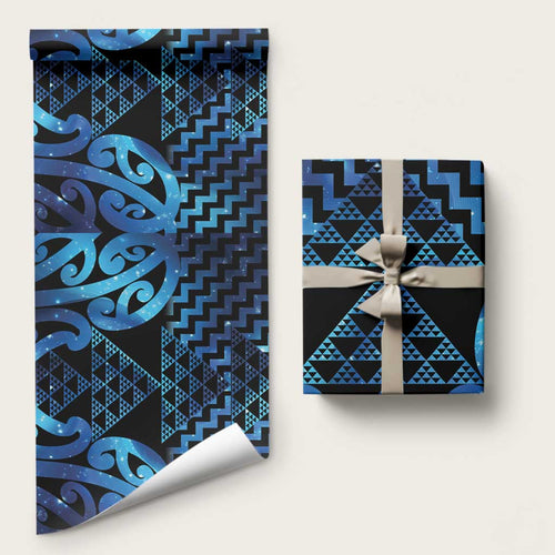 Taniko Motifs Matariki New Zealand Wrapping Paper NZ Niho Taniwha Poutama