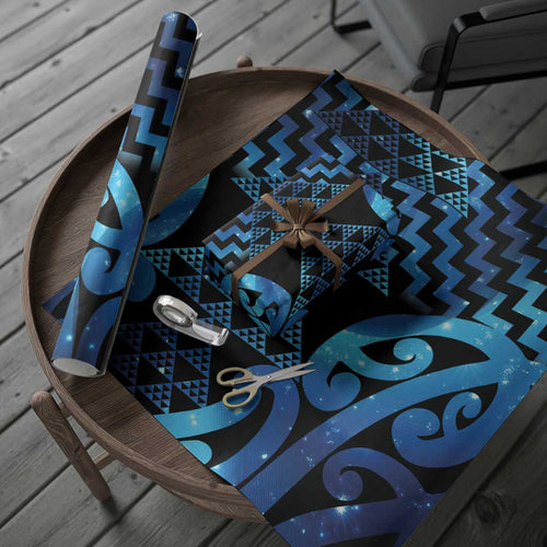 Taniko Motifs Matariki New Zealand Wrapping Paper NZ Niho Taniwha Poutama