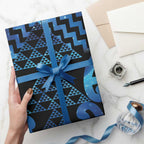 Taniko Motifs Matariki New Zealand Wrapping Paper NZ Niho Taniwha Poutama
