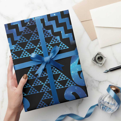 Taniko Motifs Matariki New Zealand Wrapping Paper NZ Niho Taniwha Poutama