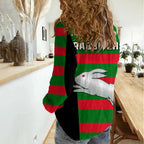 Rabbitohs Rugby Women Casual Shirt Go Souths 1908 Sporty Style Black LT14