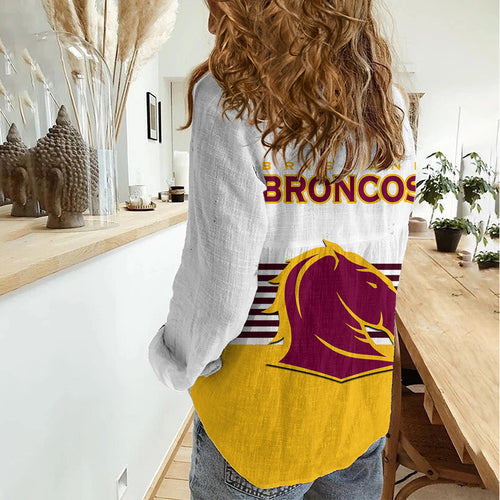 Broncos Rugby 2023 Women Casual Shirt Sporty Style White Version LT14