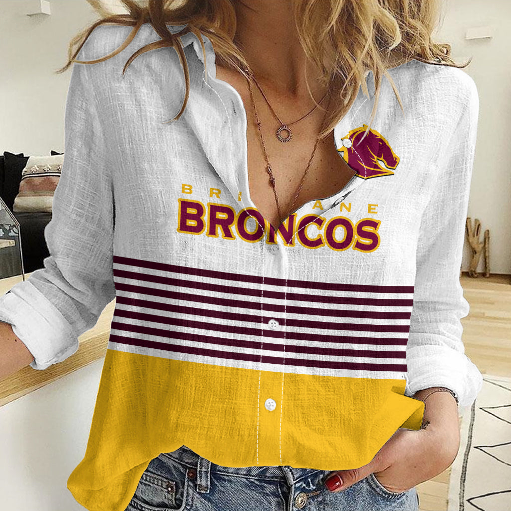 (Custom Text And Number) Broncos Rugby 2023 Women Casual Shirt Sporty Style White Version LT14