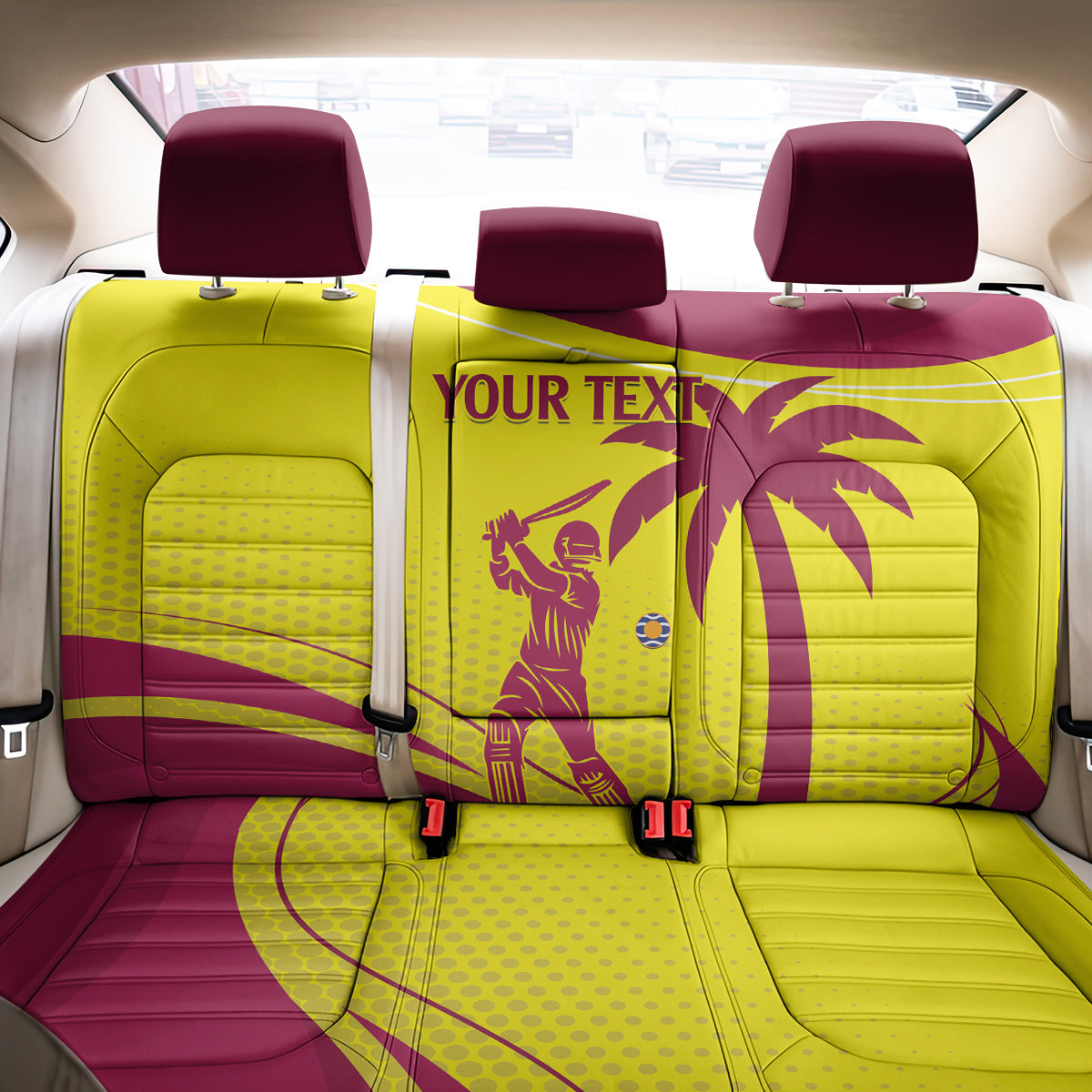 Custom West Indies Cricket Back Car Seat Cover 2024 World Cup Go Windies