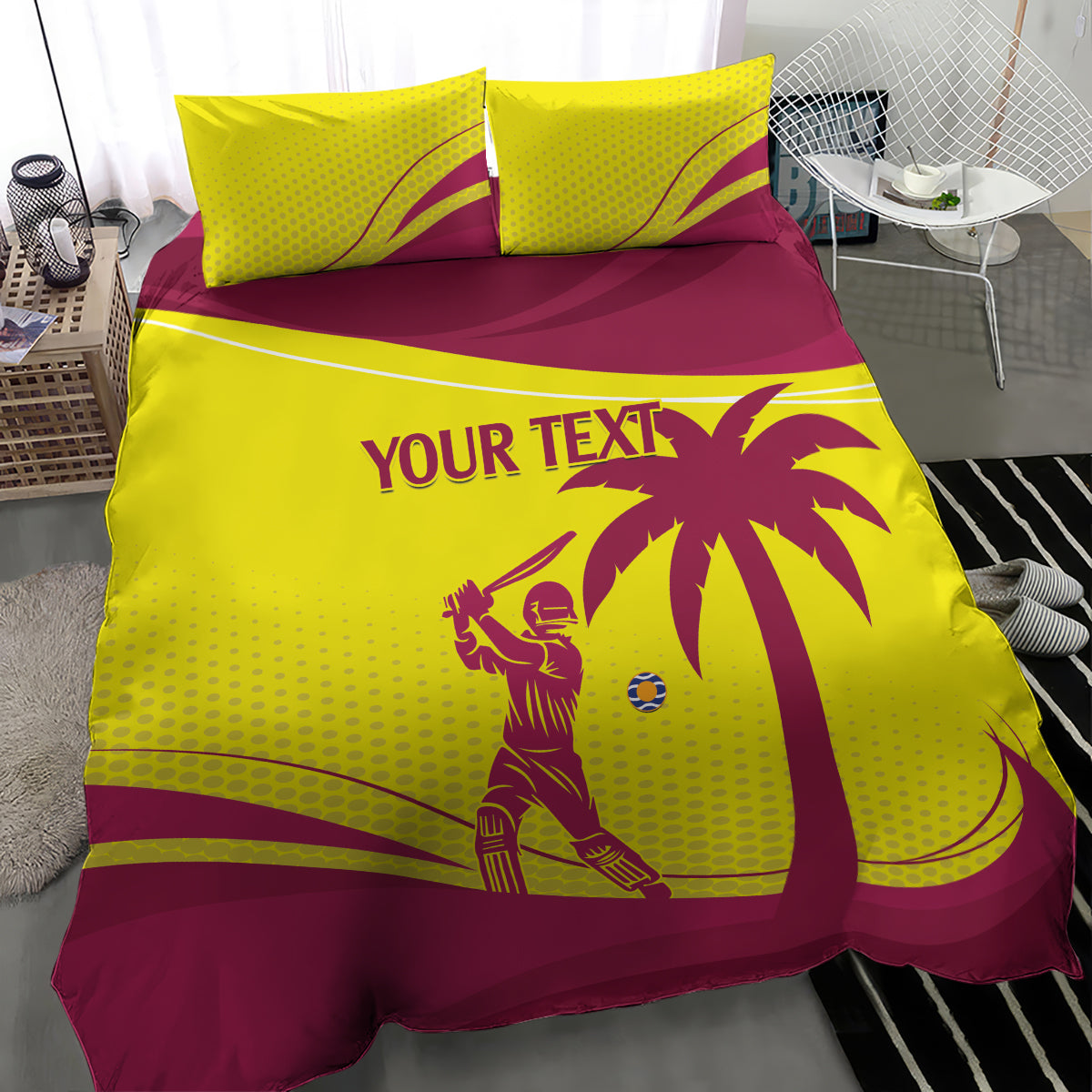 Custom West Indies Cricket Bedding Set 2024 World Cup Go Windies