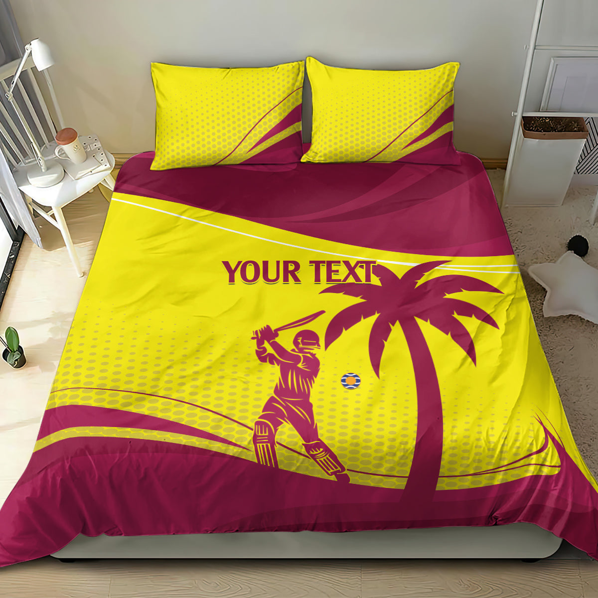 Custom West Indies Cricket Bedding Set 2024 World Cup Go Windies