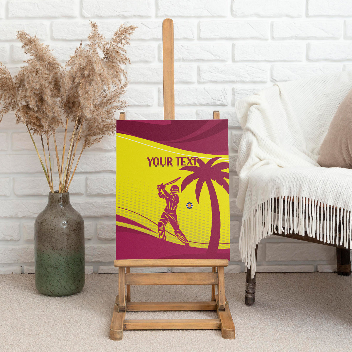 Custom West Indies Cricket Canvas Wall Art 2024 World Cup Go Windies