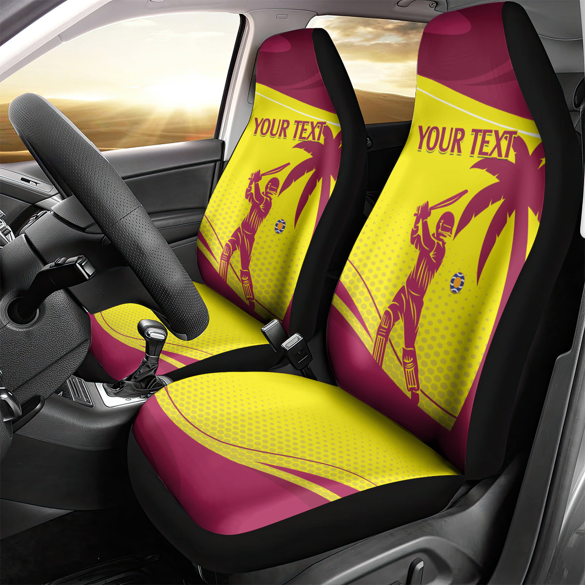 Custom West Indies Cricket Car Seat Cover 2024 World Cup Go Windies