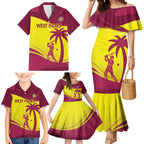 Custom West Indies Cricket Family Matching Mermaid Dress and Hawaiian Shirt 2024 World Cup Go Windies
