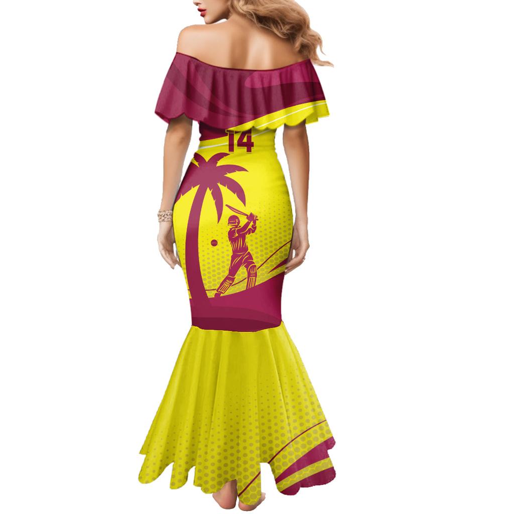Custom West Indies Cricket Family Matching Mermaid Dress and Hawaiian Shirt 2024 World Cup Go Windies