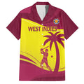 Custom West Indies Cricket Family Matching Off The Shoulder Long Sleeve Dress and Hawaiian Shirt 2024 World Cup Go Windies
