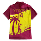 Custom West Indies Cricket Family Matching Off Shoulder Maxi Dress and Hawaiian Shirt 2024 World Cup Go Windies