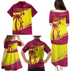Custom West Indies Cricket Family Matching Puletasi and Hawaiian Shirt 2024 World Cup Go Windies