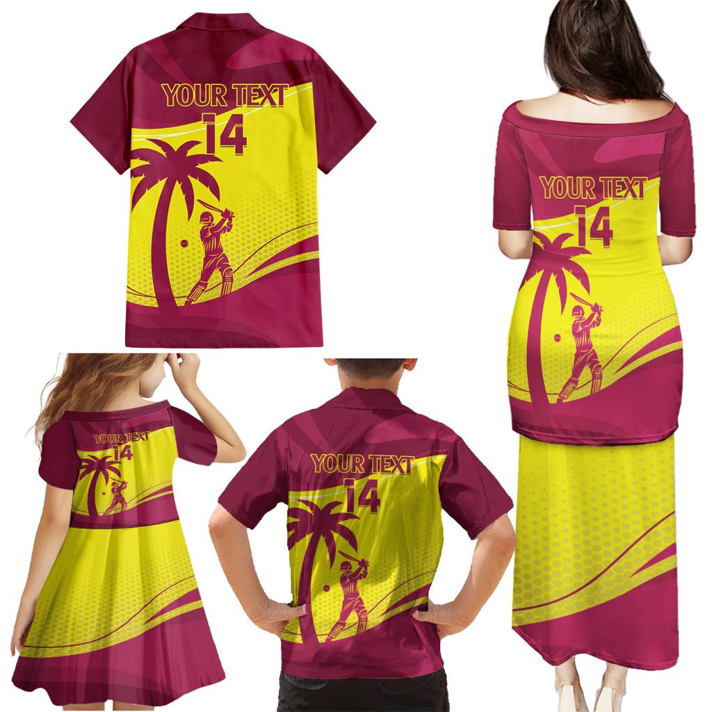 Custom West Indies Cricket Family Matching Puletasi and Hawaiian Shirt 2024 World Cup Go Windies